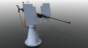 oerlikon cannon war 3D model