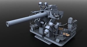 gun naval war 3D model