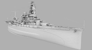japanese battleship ise ship 3D model
