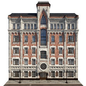 gothic building facade 3D model