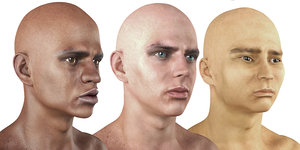 man nationalities races rigged 3D model