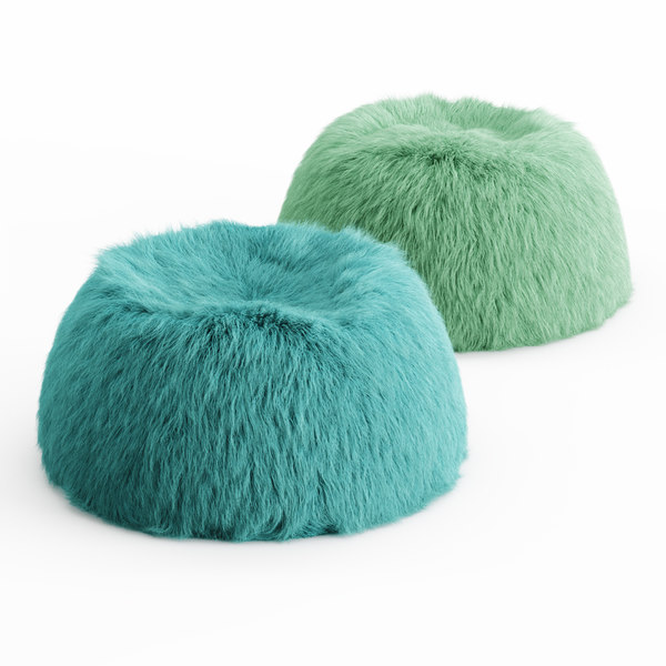 3D model wool himalayan faux-fur beanbag - TurboSquid 1440472