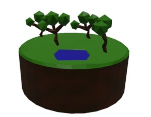 3D pond trees model