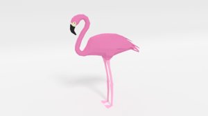 3D model cartoon flamingo