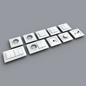 switchs sockets 3D