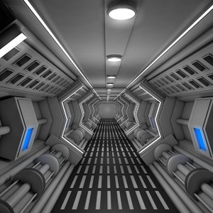 3D sci fi corridor model