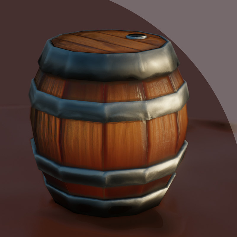 Stylized barrel 3D model TurboSquid 1441001