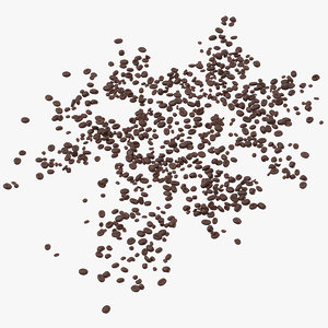 spilled coffee beans 3D model