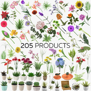 3D botanical - 205 products model