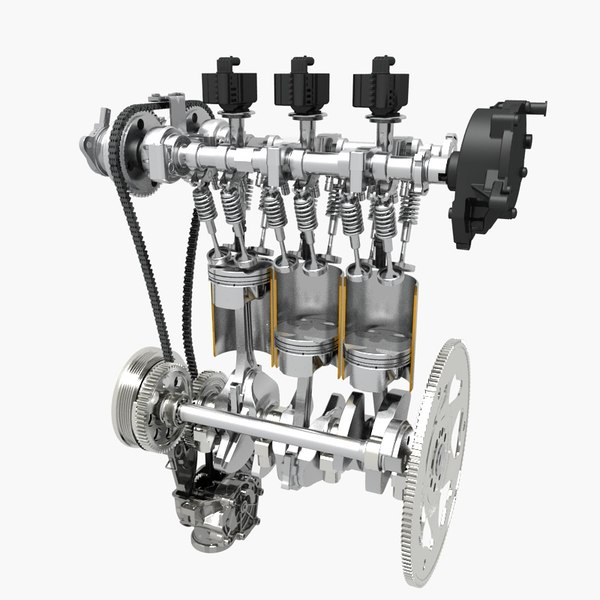 modèle 3D de Intérieur du moteur trois cylindres - TurboSquid 1441310