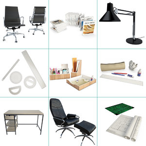 3D 19 furniture office architect model