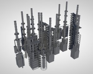 industrial oil refinery 3D model