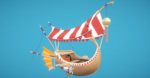 3D flying merchant ship