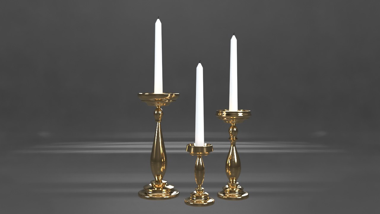 Golden candlestick model TurboSquid 1441689