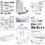 set furniture shower baths 3D model
