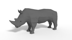 3D cartoon rhinoceros