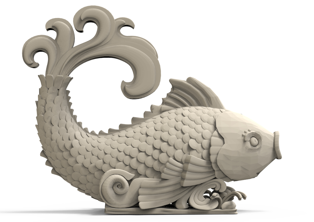 3D sculpture fish sculpt TurboSquid 1441804