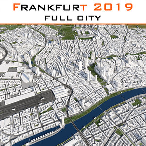3d frankfurt cityscape model