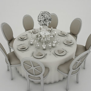 3D wedding table white