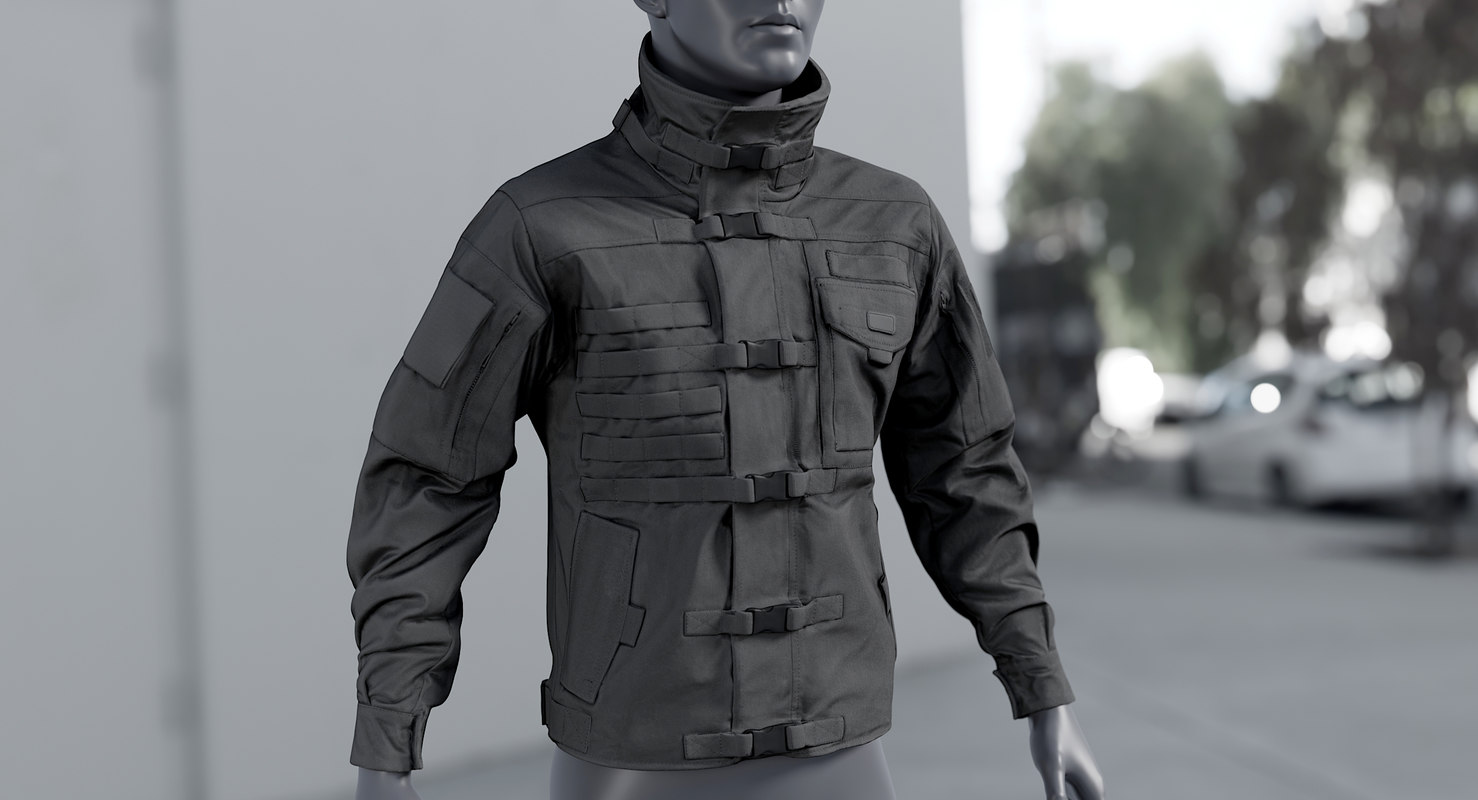3D realistic black swat jacket - TurboSquid 1442136