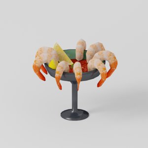 shrimp seafood food 3D model