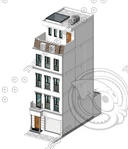 townhouse neoclassical architecture 3D model