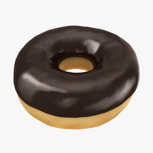 3D realistic ring donut chocolate model