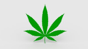 3D cannabis leaf