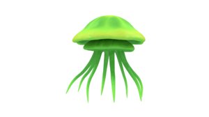 3D model green jellyfish