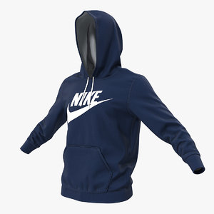 blue nike hoodie raised 3D