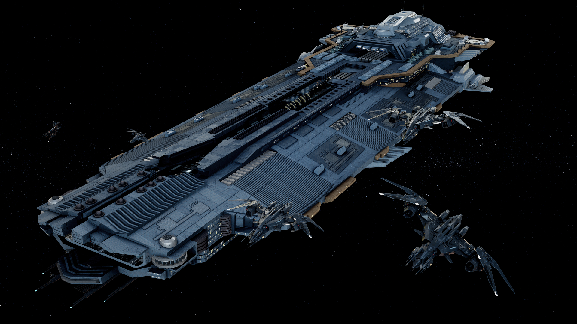 科幻母舰太空船3d模型