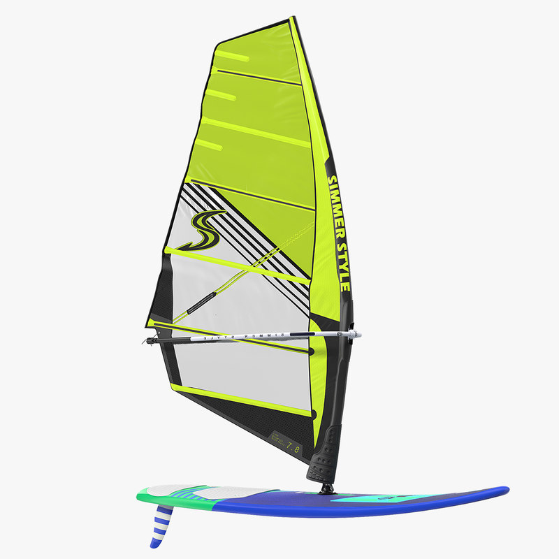 Windsurf board sail surfing 3D model TurboSquid 1442905