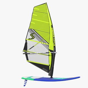 windsurf board sail surfing 3D model
