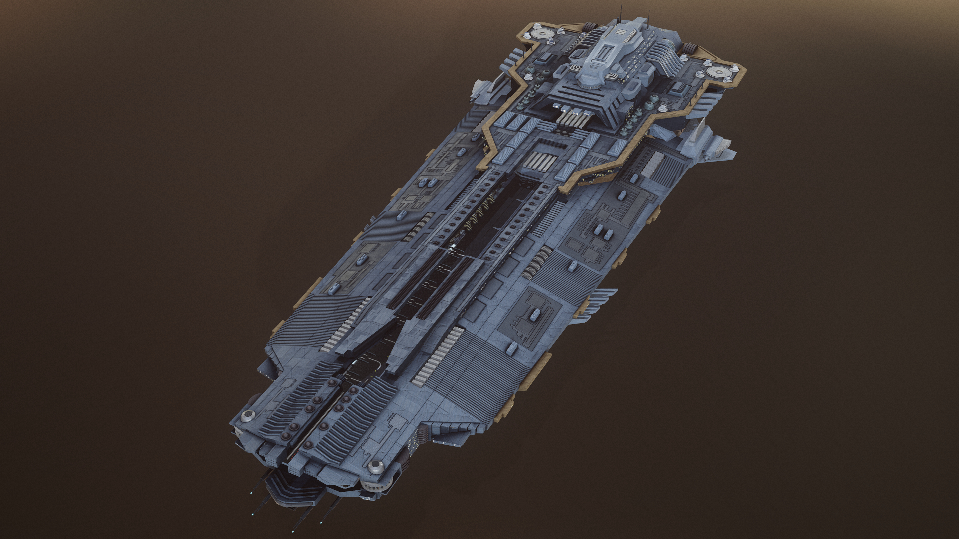 科幻母舰太空船3d模型