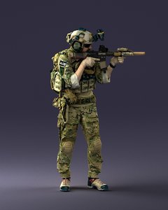 3D model color soldier