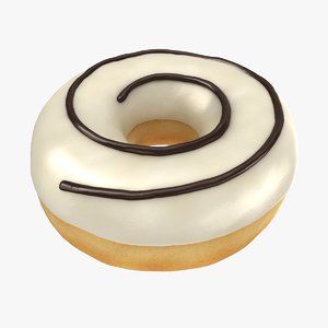 3D model realistic ring donut white
