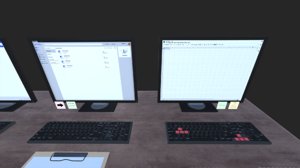 computer set 3D model