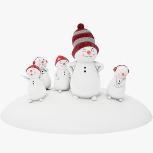 souvenir family figurine snowman 3D model