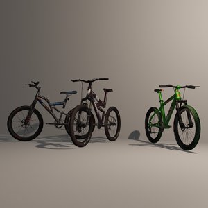 3D pack mountain bikes model