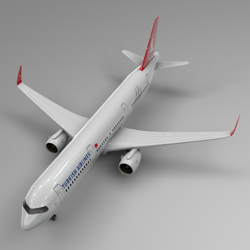 3D model airbus a321 neo turkish - TurboSquid 1443180