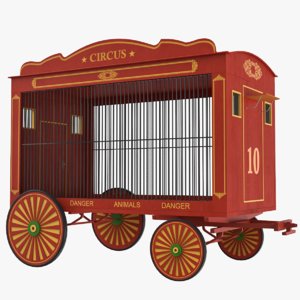 3D traveling circus wagon
