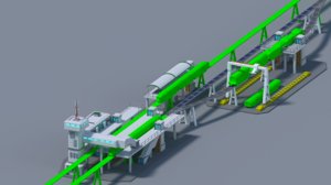 maglev train station low-poly model