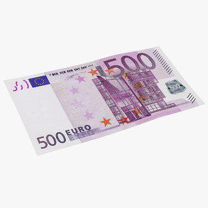 3D 500 euro banknote model