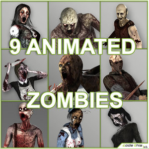 3d zombie animation characters