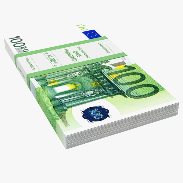 3D 100 euro banknotes
