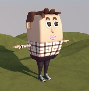 3D cartoon man male animation character