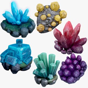 3D realistic cave fantasy crystals model
