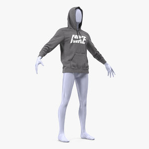 grey nike hoodie raised 3D