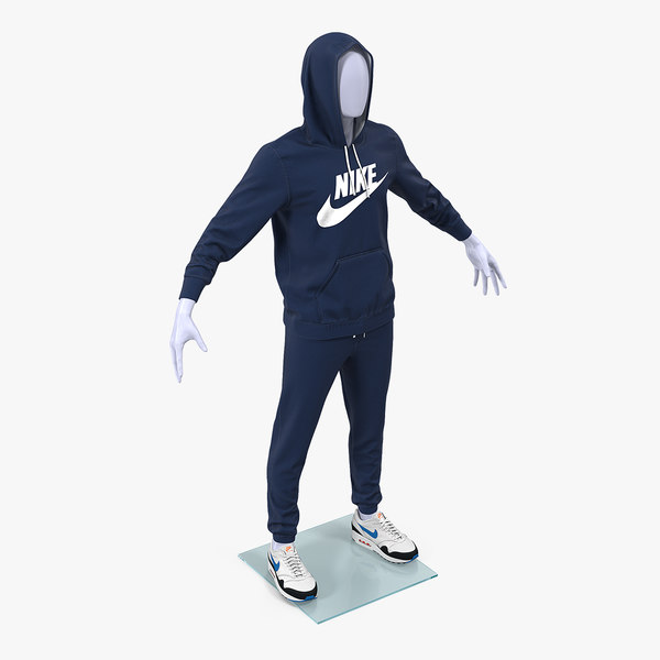 3D nike blue sportswear suit