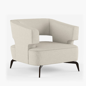 3D holly hunt minerva lounge chair model